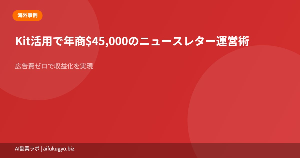 Kit年商$45K事例